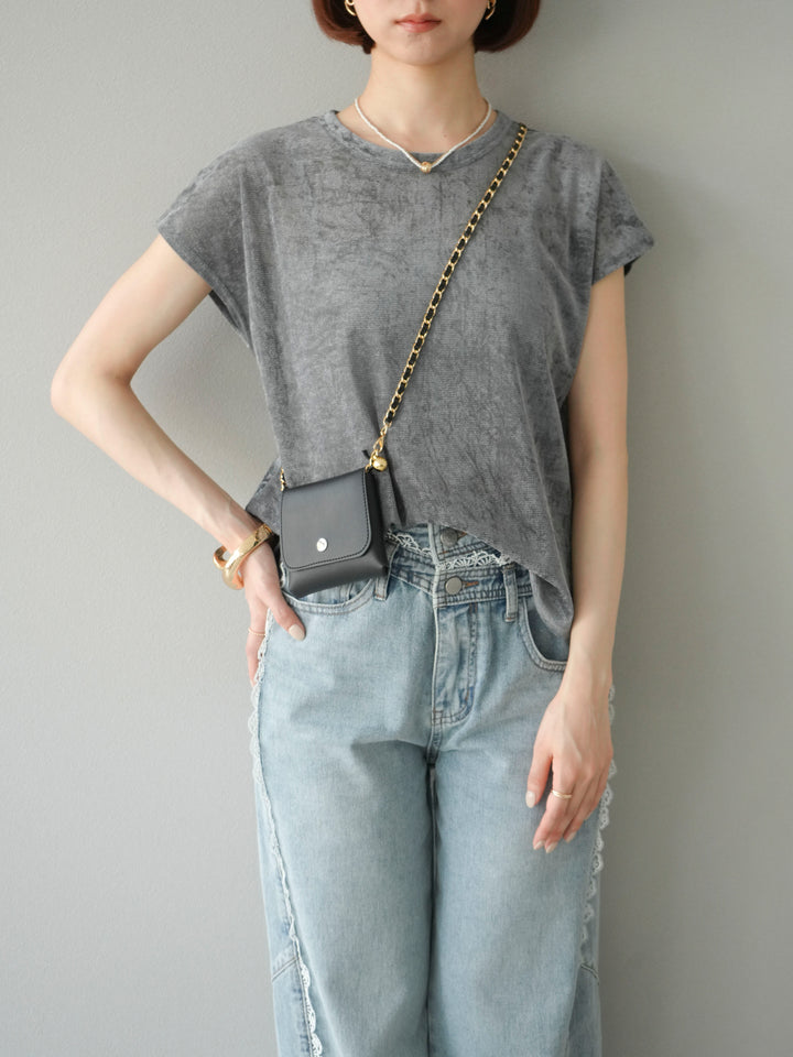 [予約]シアーベロアプルオーバー/チャコール