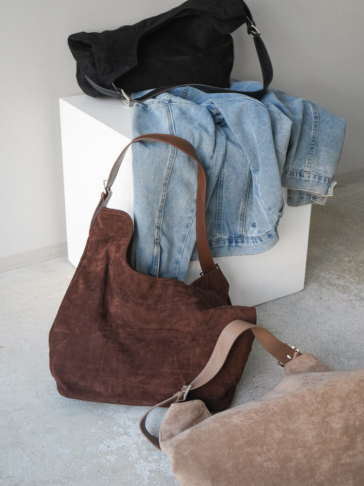 [予約]スウェードビックショルダーBAG/beige