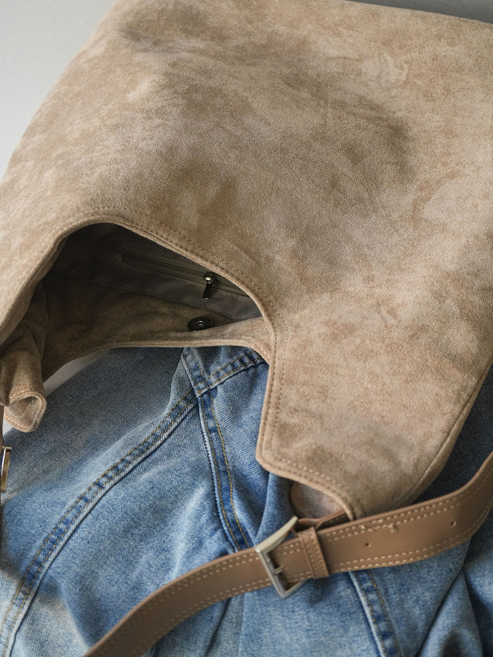 [予約]スウェードビックショルダーBAG/beige