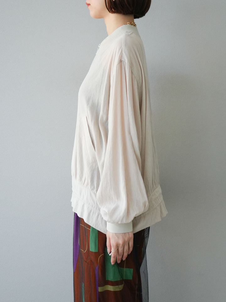 [預訂] Washer Sheer Blouson/象牙白