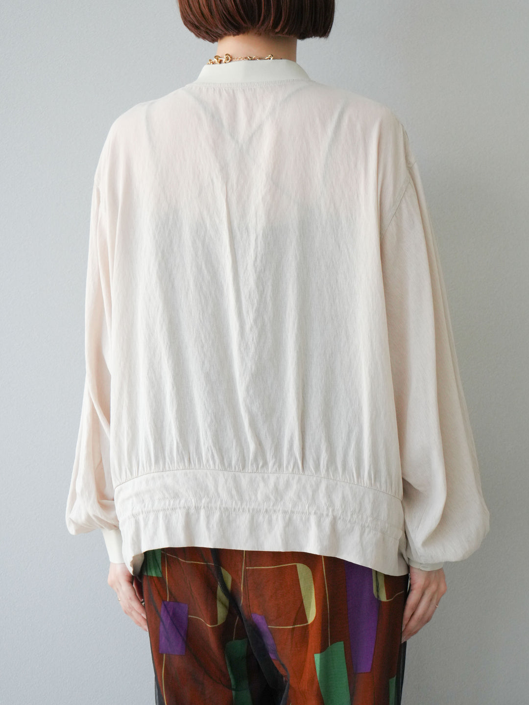 [預訂] Washer Sheer Blouson/象牙白