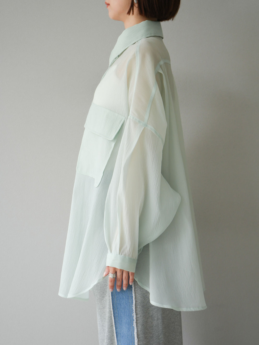 [予約]BIGポケットオーバーシアーシャツ/ミント