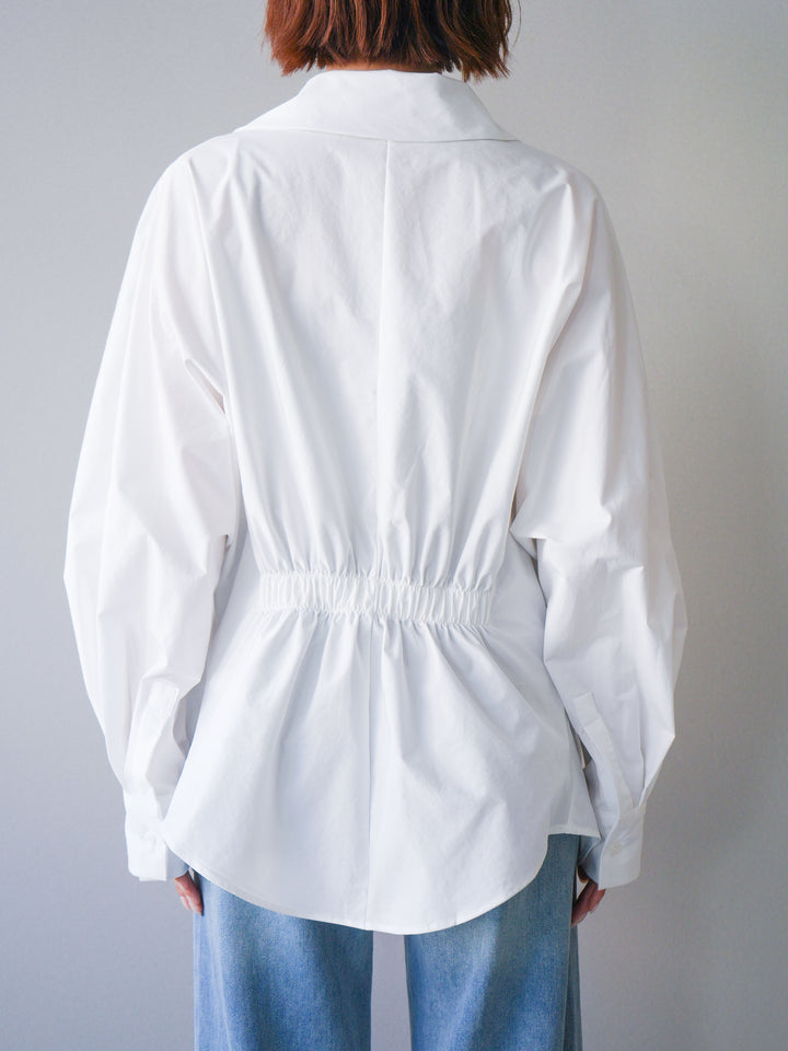 [予約]ウエストギャザースキッパーシャツ/white