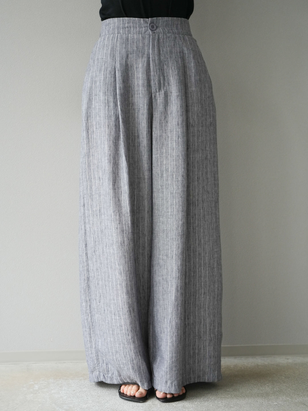 [SET]ラメストライプボウタイブラウス＆ワイドパンツSET UP(2set)