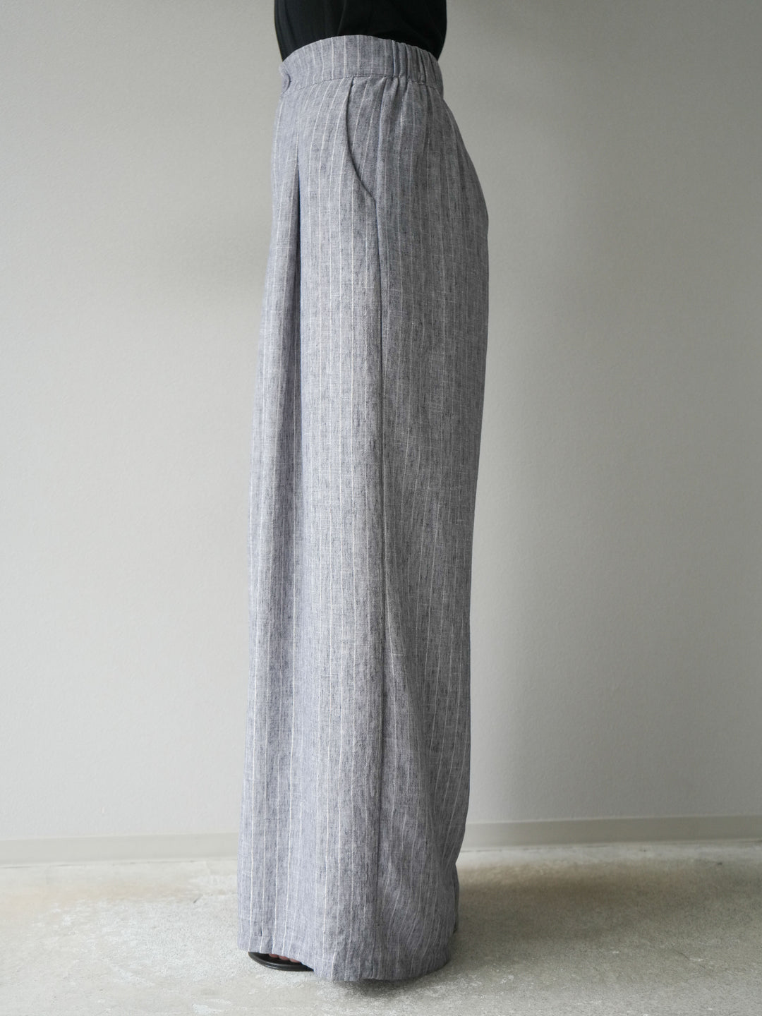 [SET]ラメストライプボウタイブラウス＆ワイドパンツSET UP(2set)