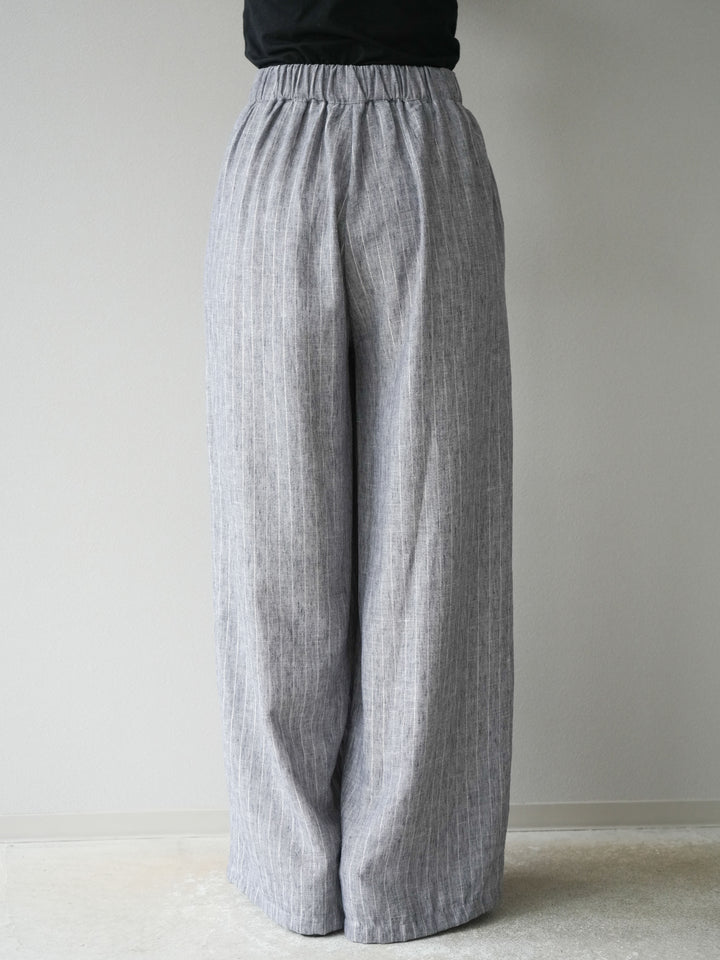 [SET]ラメストライプボウタイブラウス＆ワイドパンツSET UP(2set)