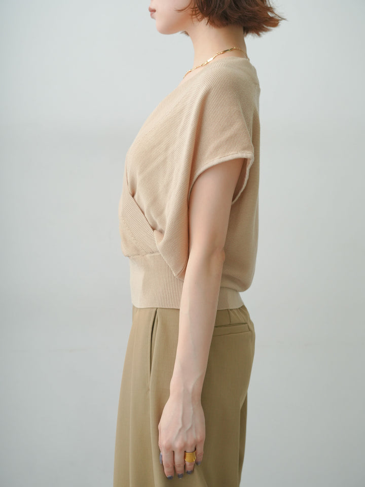 [予約]カシュクールフレンチニットトップス/beige
