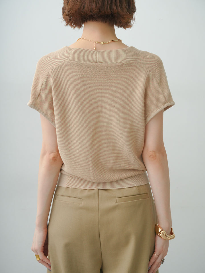 [予約]カシュクールフレンチニットトップス/beige