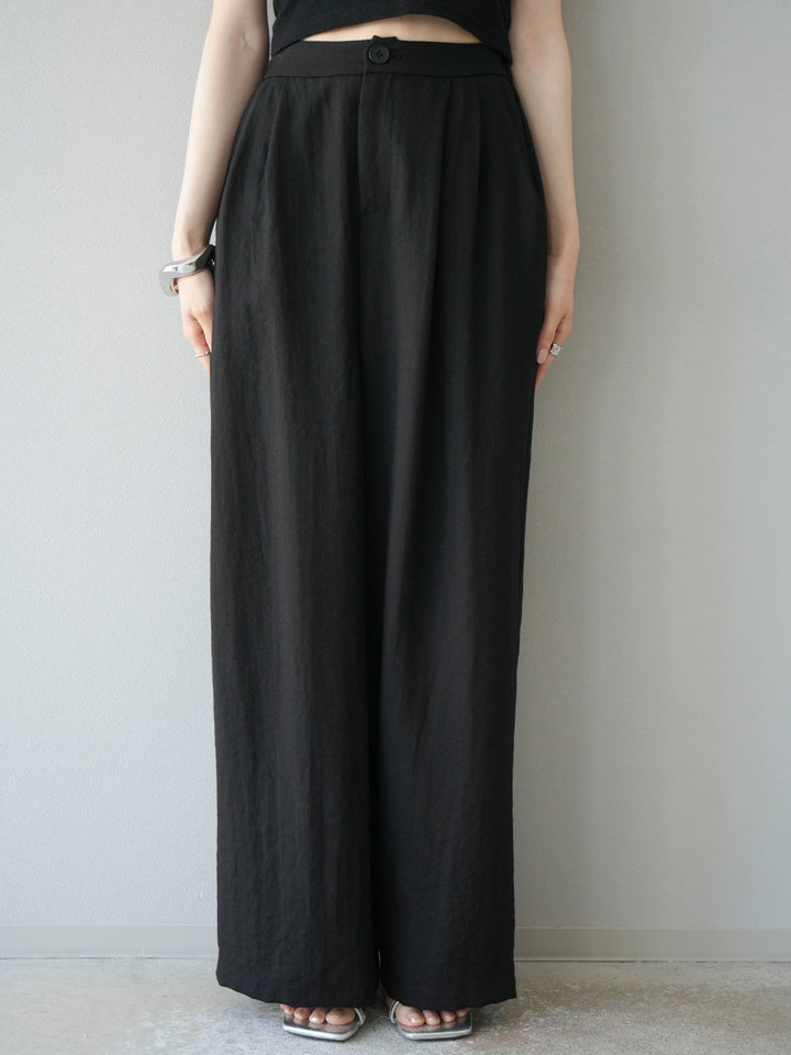 [SET]アシンメトリーショルダーデザイントップス＆ワイドパンツSET UP(2set)