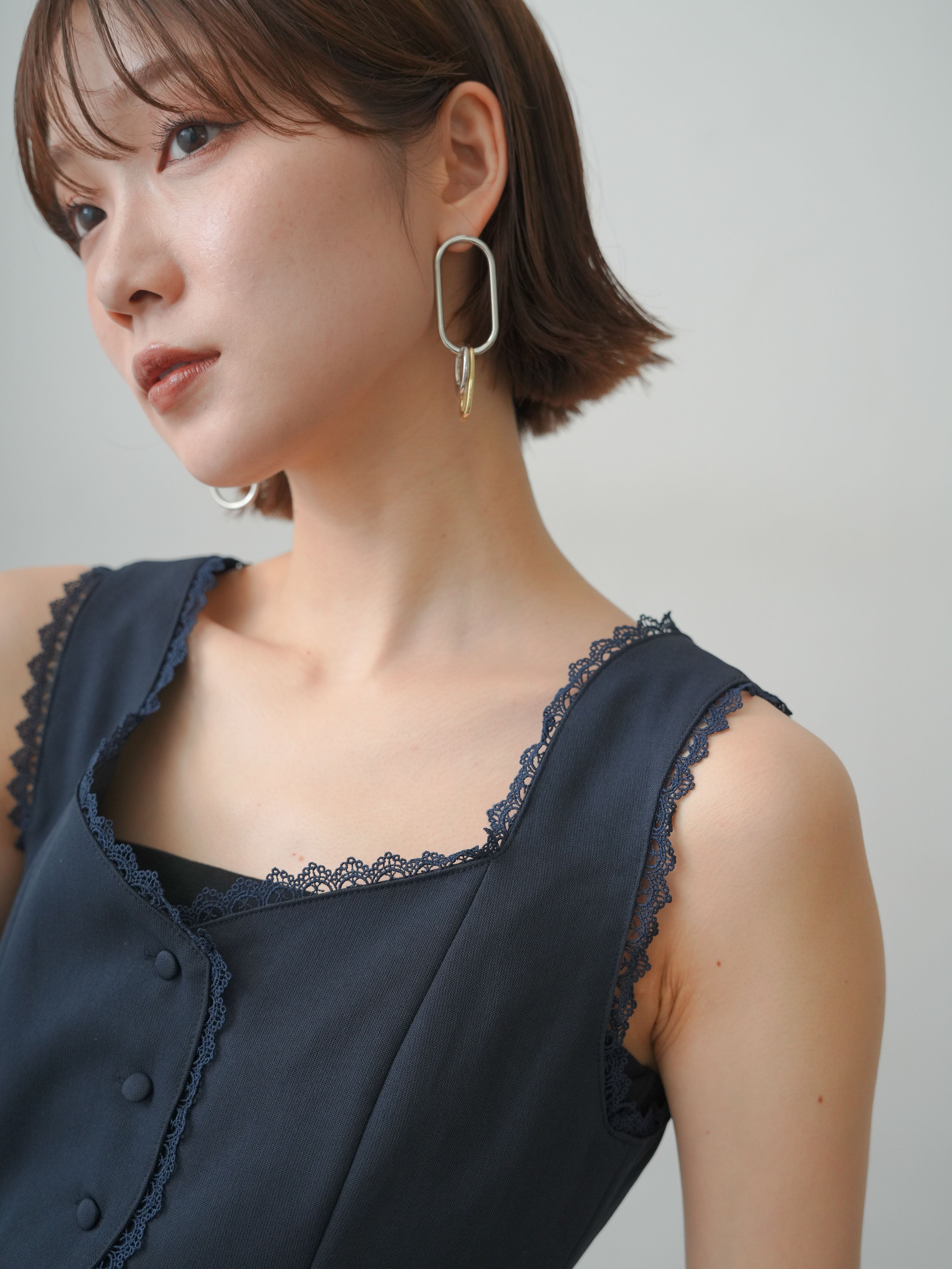 予約]アシメオーバルコンビピアス/combi – Lumier