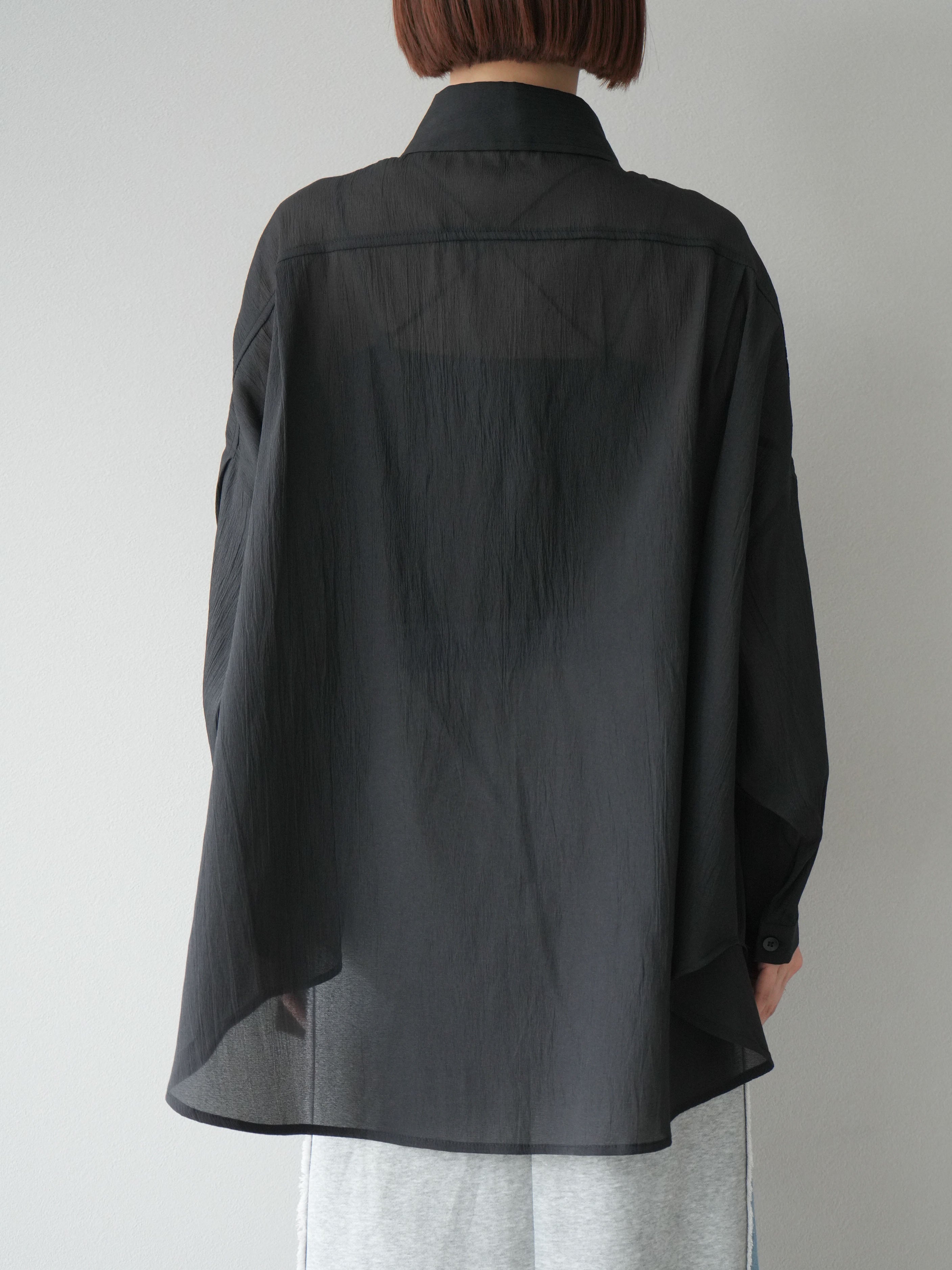 予約]BIGポケットオーバーシアーシャツ/ブラック – Lumier