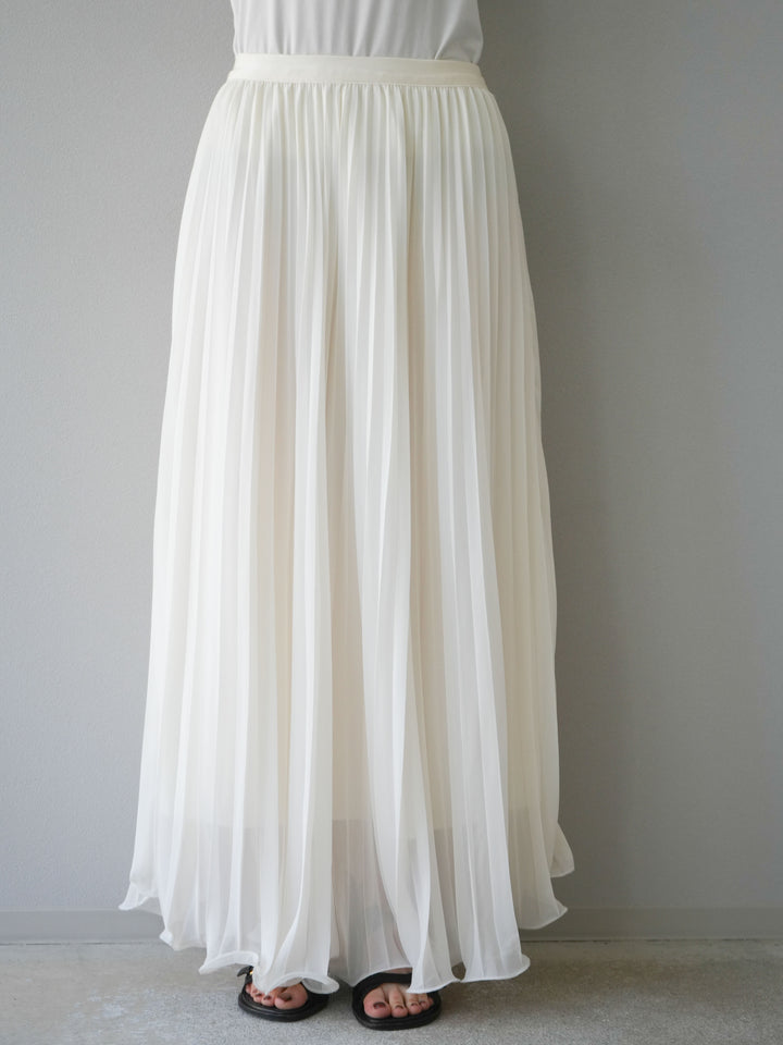 [予約]シフォンプリーツパイピングスカート/アイボリー
