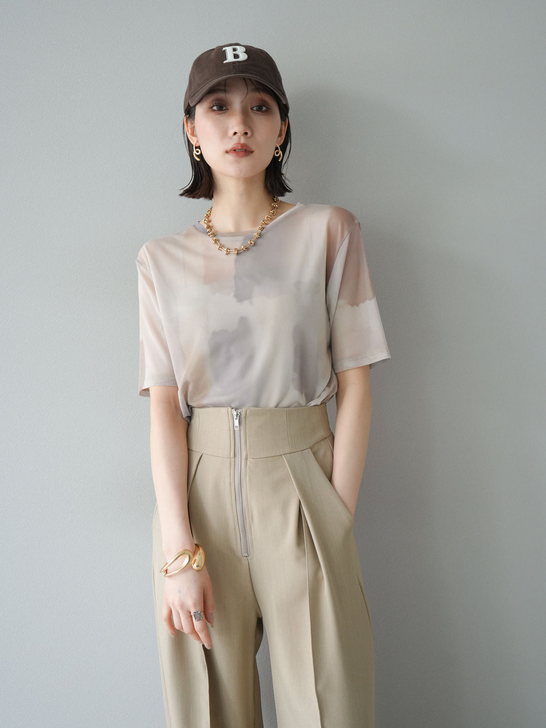 [SET]水彩アートシアーTシャツ+選べるアクセセット(2set)