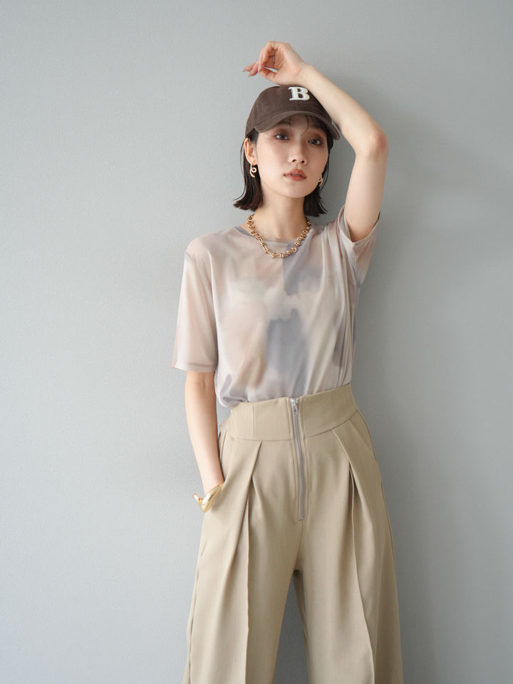 [SET]水彩アートシアーTシャツ+水彩アートシアーTシャツ(2set)