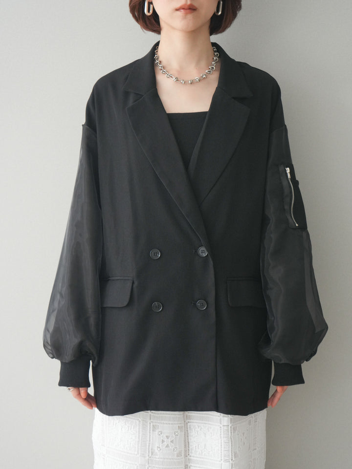 [予約]MA-1ドッキングデザインジャケット/black