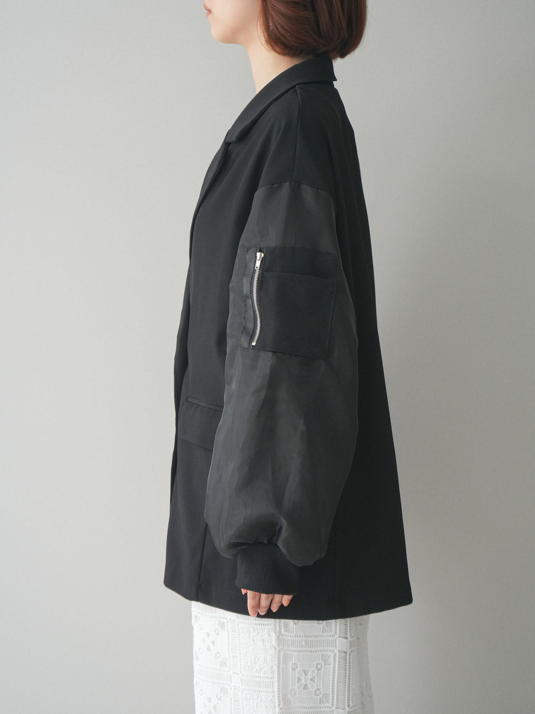 [予約]MA-1ドッキングデザインジャケット/black