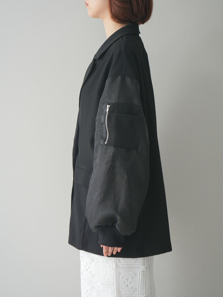 [予約]MA-1ドッキングデザインジャケット/black