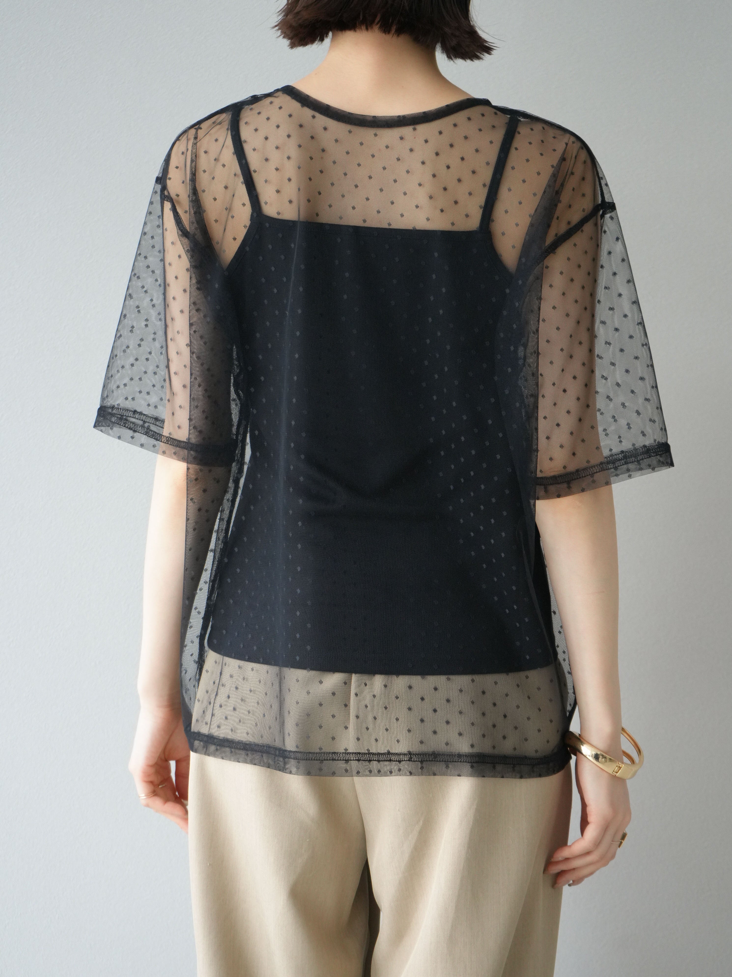 予約]チュールアンサンブルカップ付キャミソール/ドット – Lumier