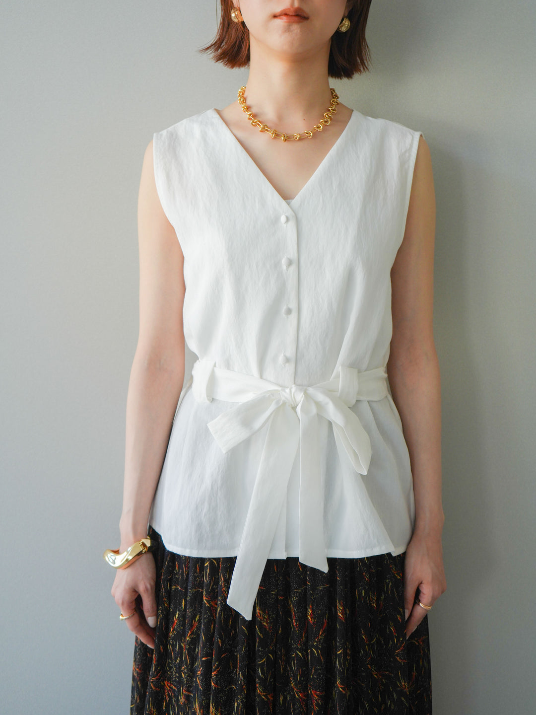 [予約]ウエストマークベスト/white