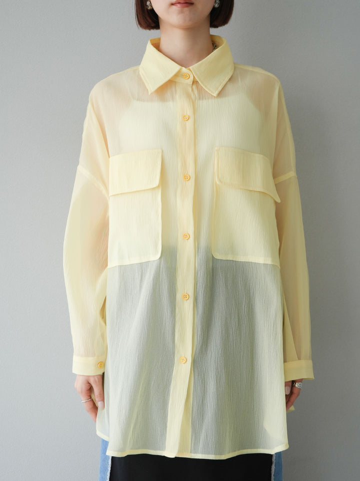 [予約]BIGポケットオーバーシアーシャツ/ライトイエロー