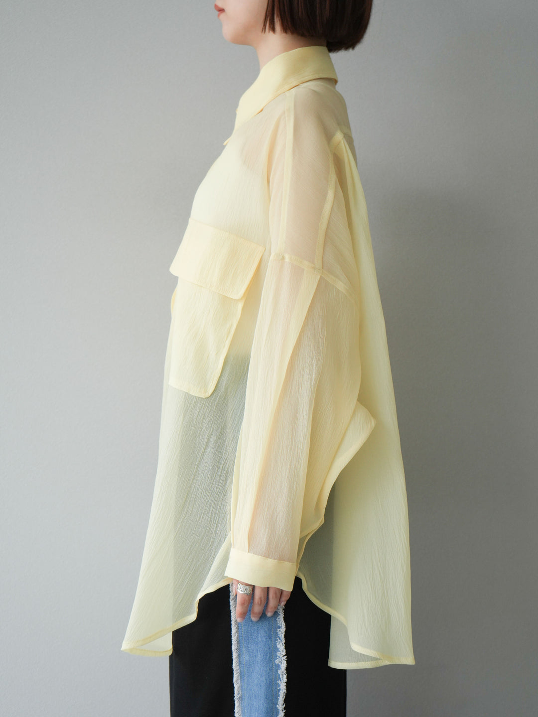 [予約]BIGポケットオーバーシアーシャツ/ライトイエロー