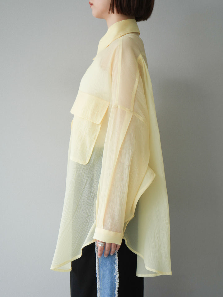 [予約]BIGポケットオーバーシアーシャツ/ライトイエロー