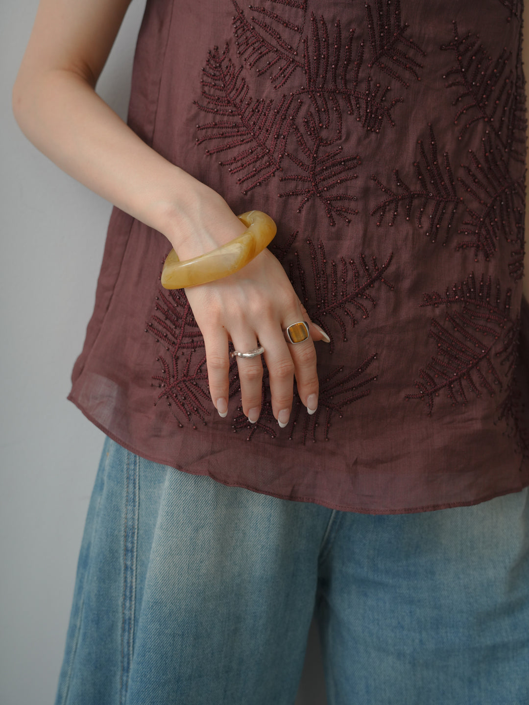 [SET]ショルダータックノースリーブオーバーTEE+選べるアクセセット(2set)