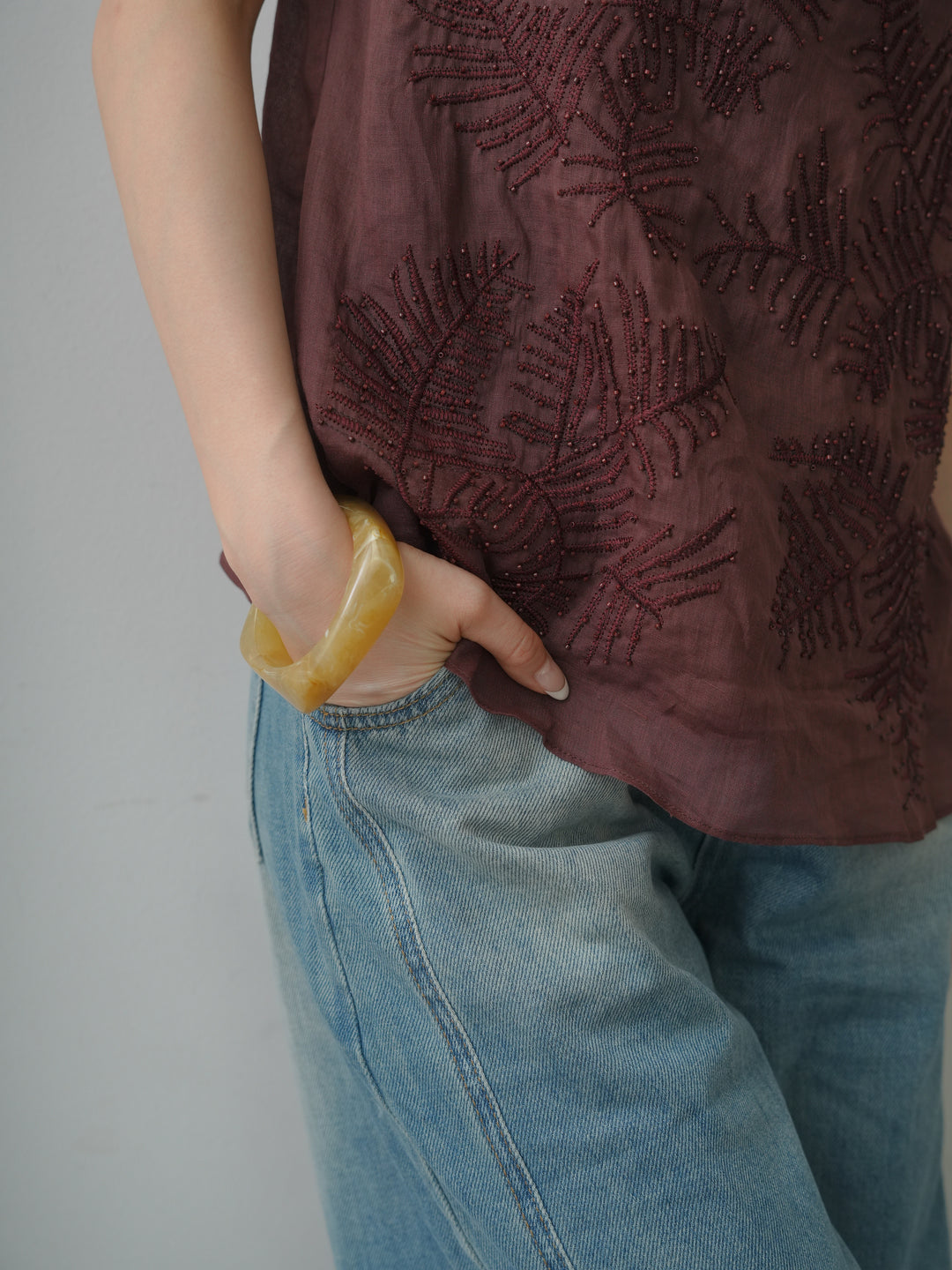 [SET]ショルダータックノースリーブオーバーTEE+選べるアクセセット(2set)