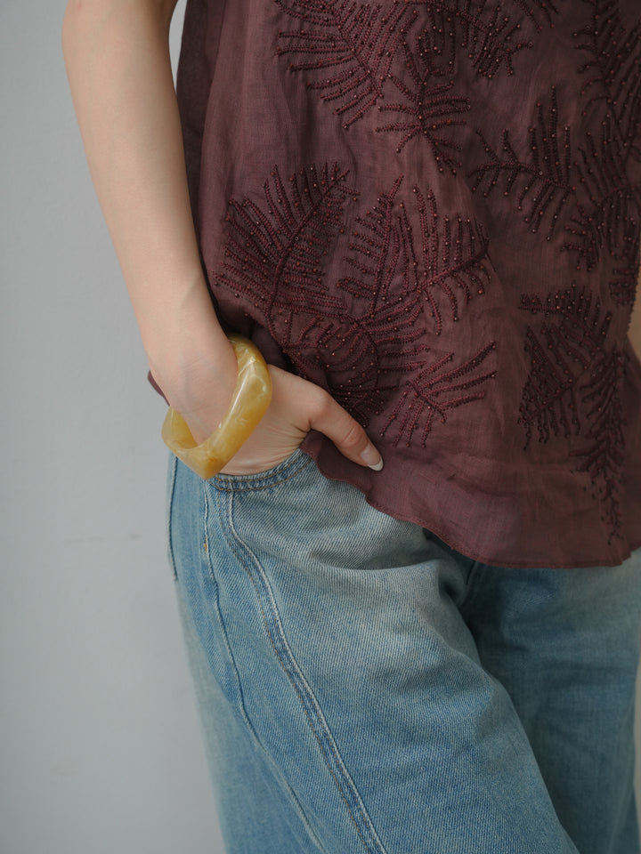 [SET]ショルダータックノースリーブオーバーTEE+選べるアクセセット(2set)