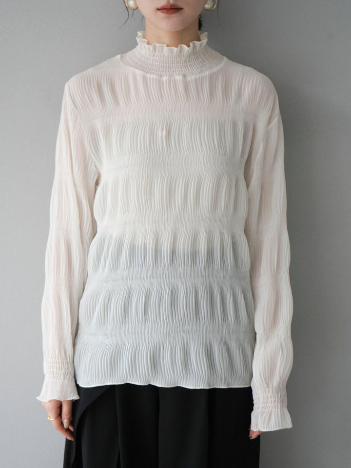 [Pre-order] Shirring Chiffon Blouse/Ivory