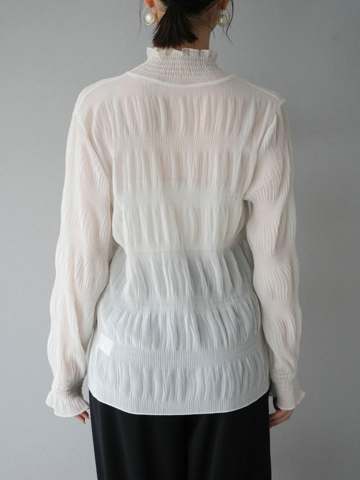 [Pre-order] Shirring Chiffon Blouse/Ivory