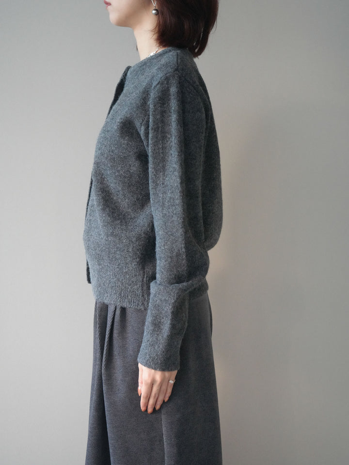 [予約]アンティークボタンニットカーディガン/charcoal
