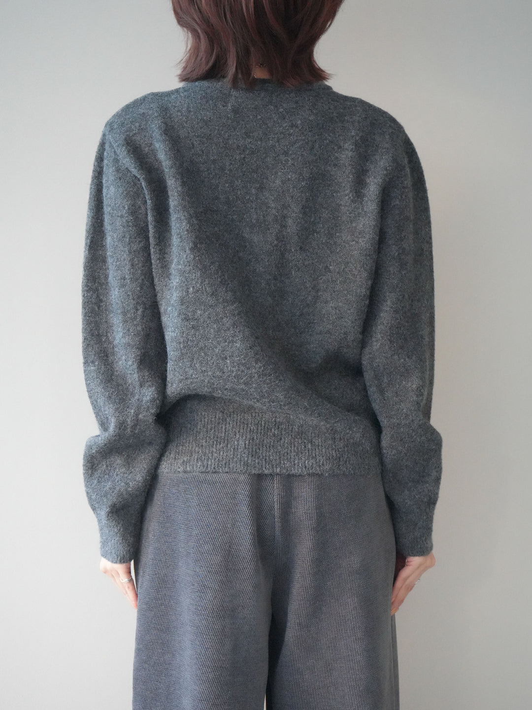 [予約]アンティークボタンニットカーディガン/charcoal