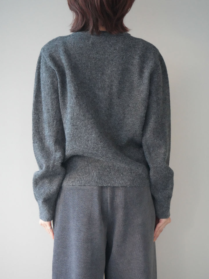 [予約]アンティークボタンニットカーディガン/charcoal