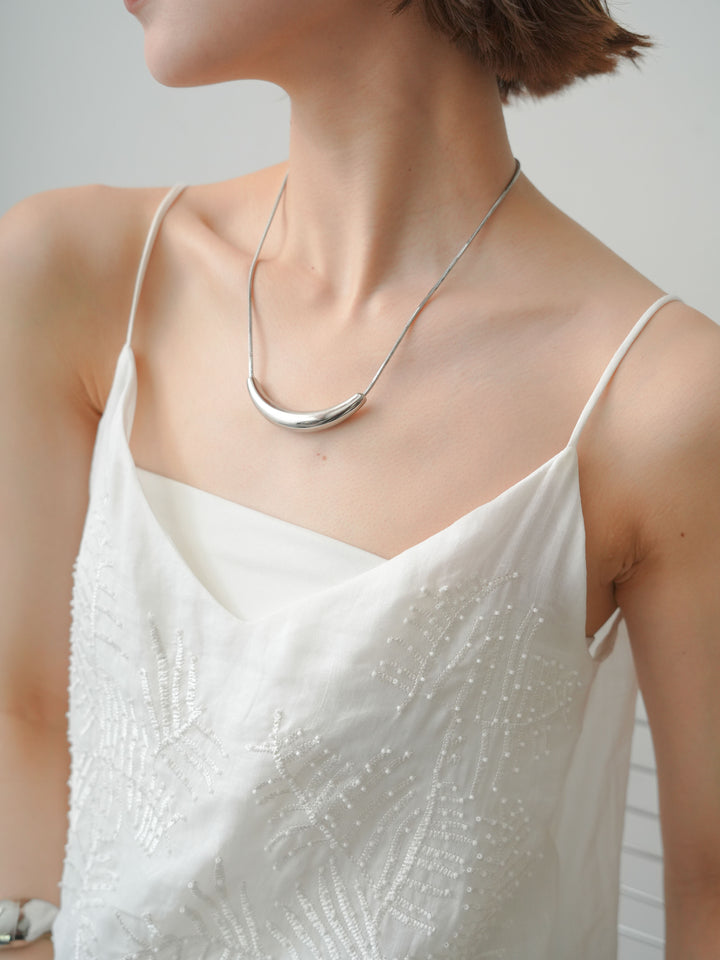 [予約]クレセントモチーフネックレス/silver