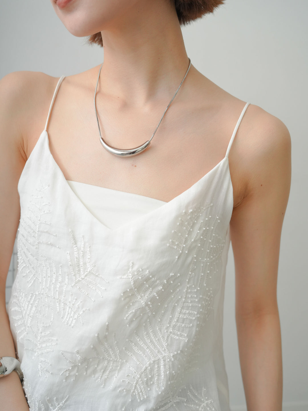 [予約]クレセントモチーフネックレス/silver