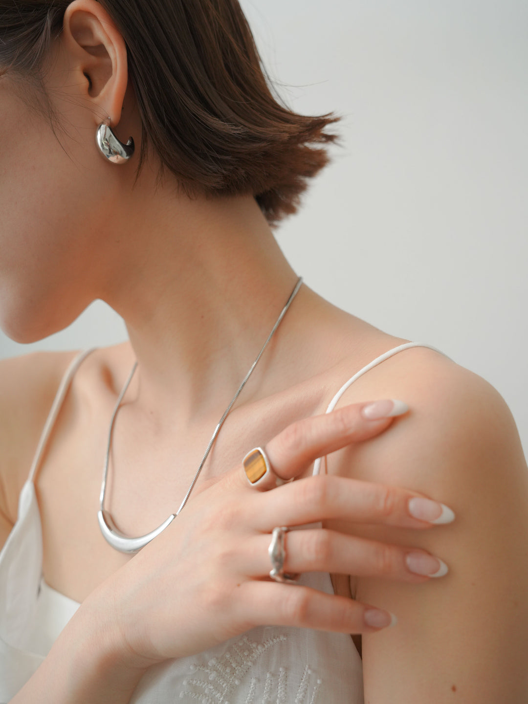 [予約]ボリュームフープピアス/silver