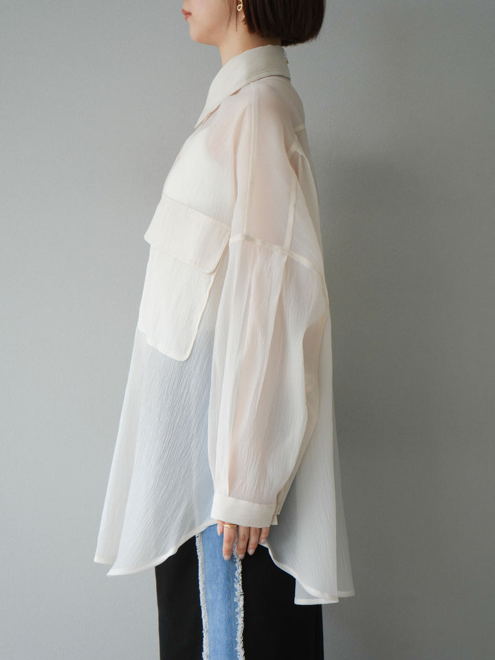 [予約]BIGポケットオーバーシアーシャツ/ホワイト