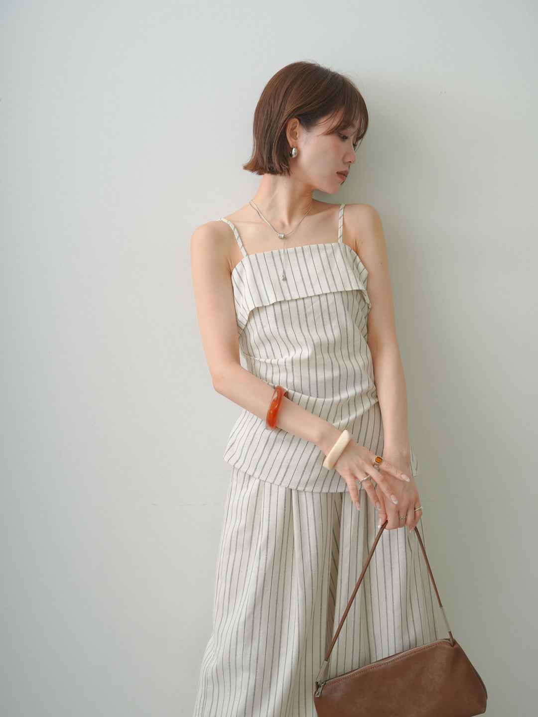 [SET]ストライプアシメキャミソール+選べるアクセセット(2set)