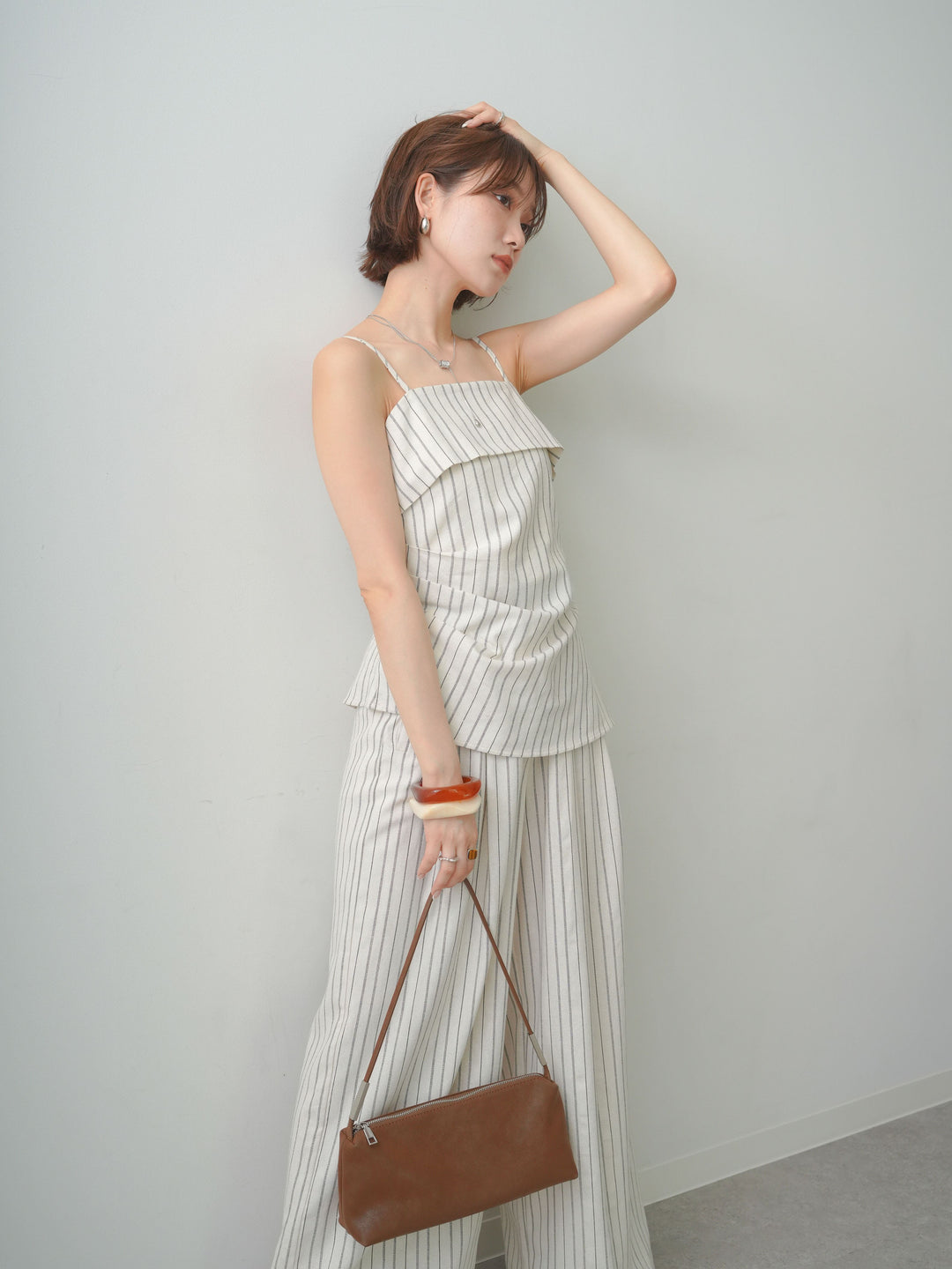[SET]ストライプアシメキャミソール+選べるアクセセット(2set)