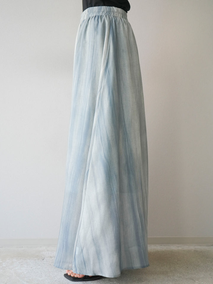 [SET] 細膩花紋V領襯衫＆喇叭裙（2套）