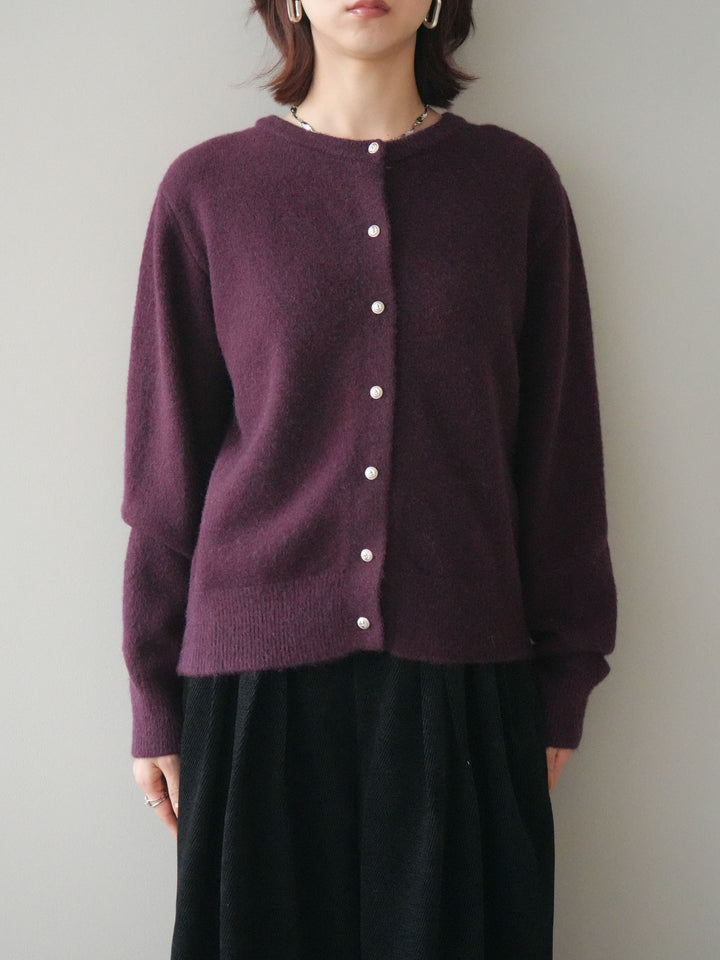[予約]アンティークボタンニットカーディガン/purple