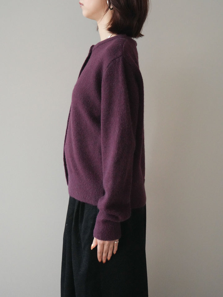 [予約]アンティークボタンニットカーディガン/purple