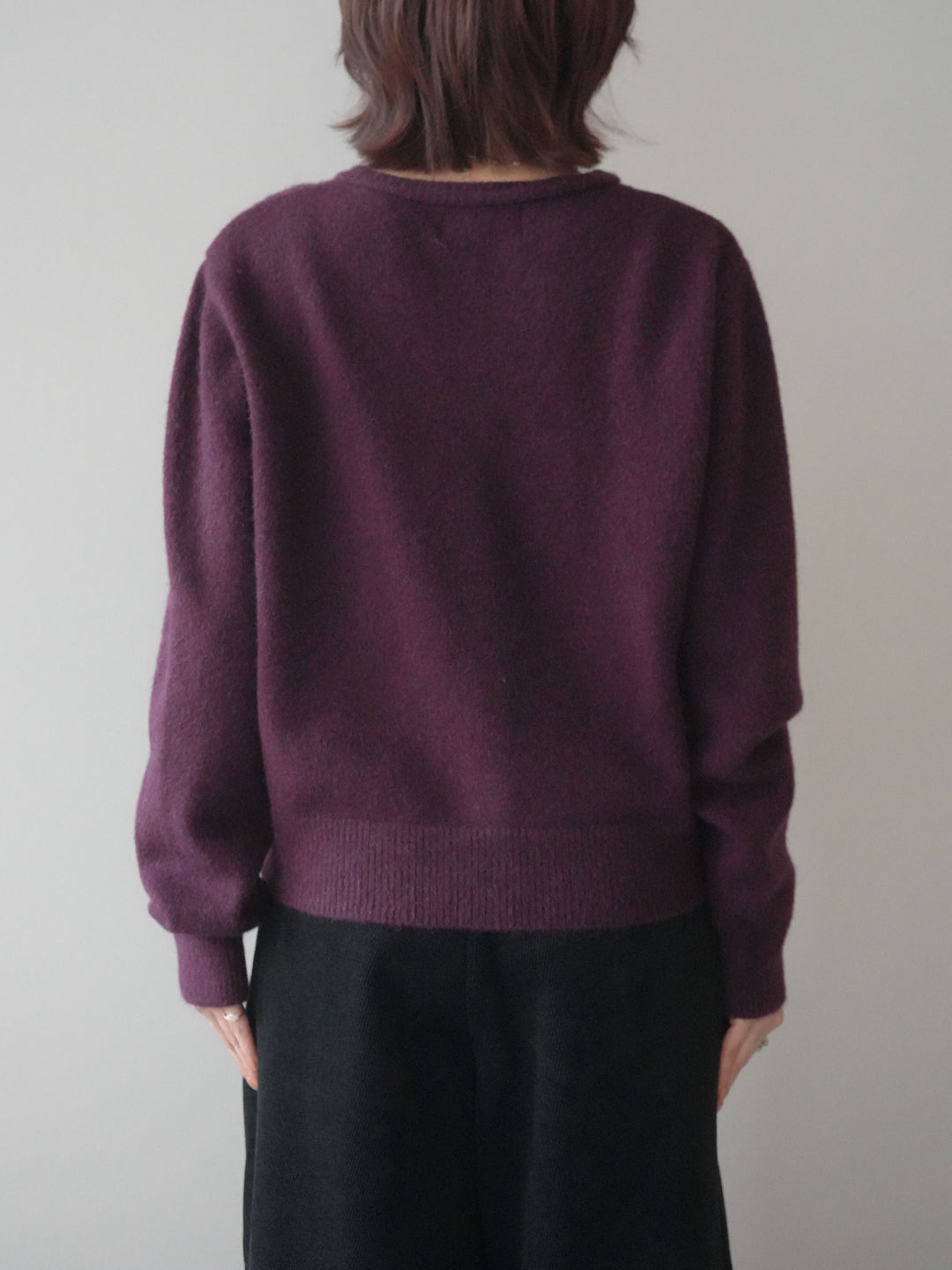 [予約]アンティークボタンニットカーディガン/purple