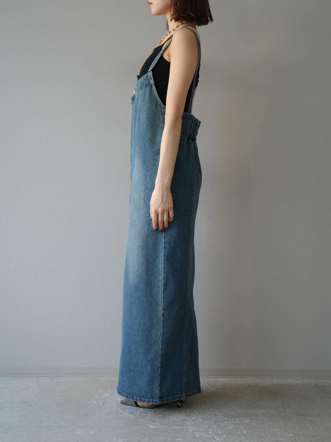 【預購】不對稱牛仔洋裝/藍色