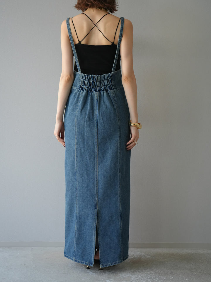 【預購】不對稱牛仔洋裝/藍色