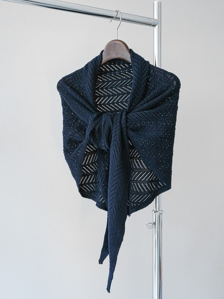 [予約]透かしあみニットマルチスカーフ/ネイビー