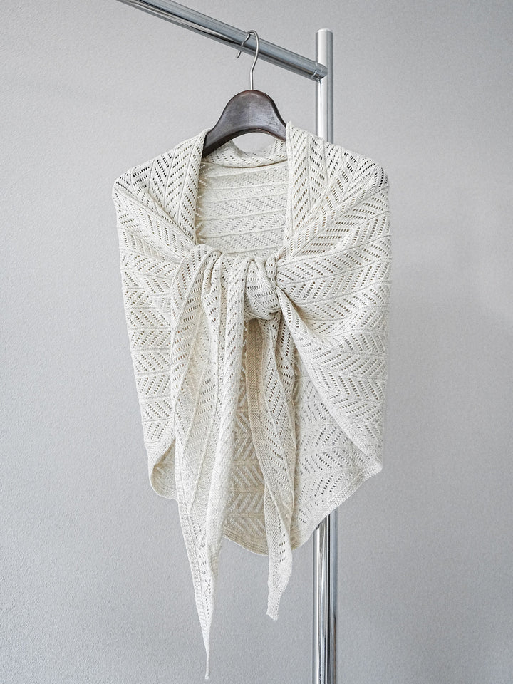 [予約]透かしあみニットマルチスカーフ/アイボリー