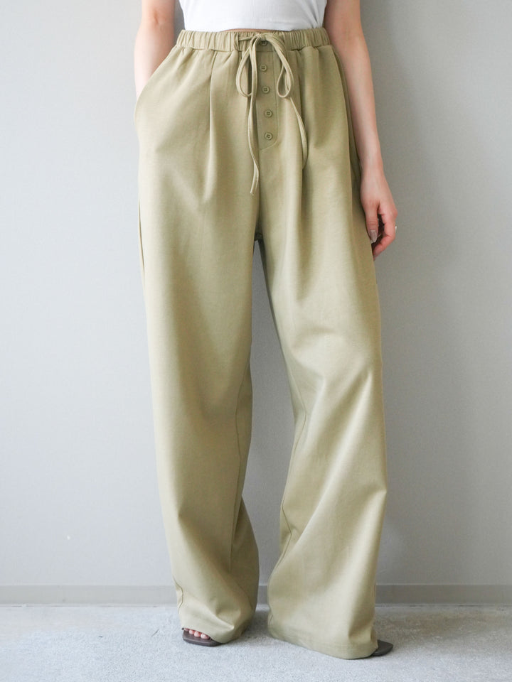 [予約]リラックスドレープスウェットパンツ/khaki