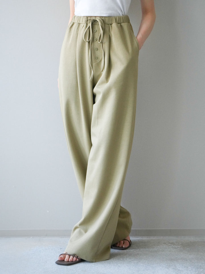 [予約]リラックスドレープスウェットパンツ/khaki